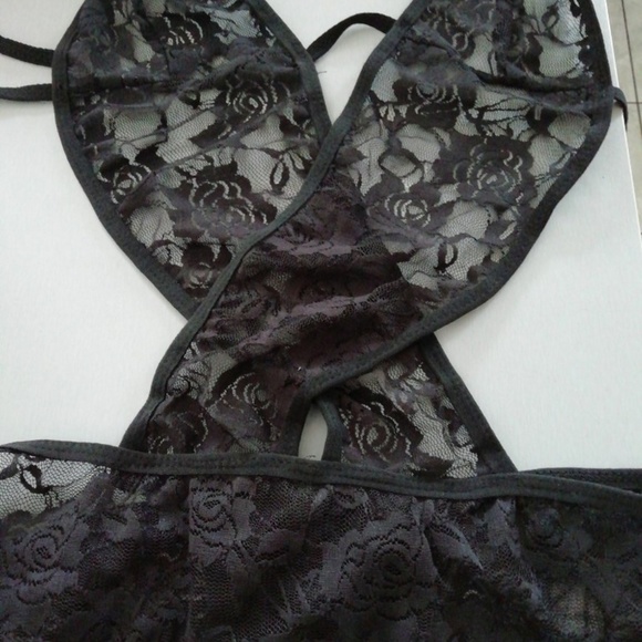 NEW!Sexy Lingerie Lace Teddy Plunging V with Snaps - Picture 4 of 5